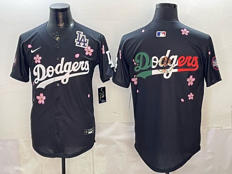 Men Nike 2026 Los Angeles Dodgers Blank Black Sakura Edition Game MLB Jersey 009->los angeles dodgers->MLB Jersey